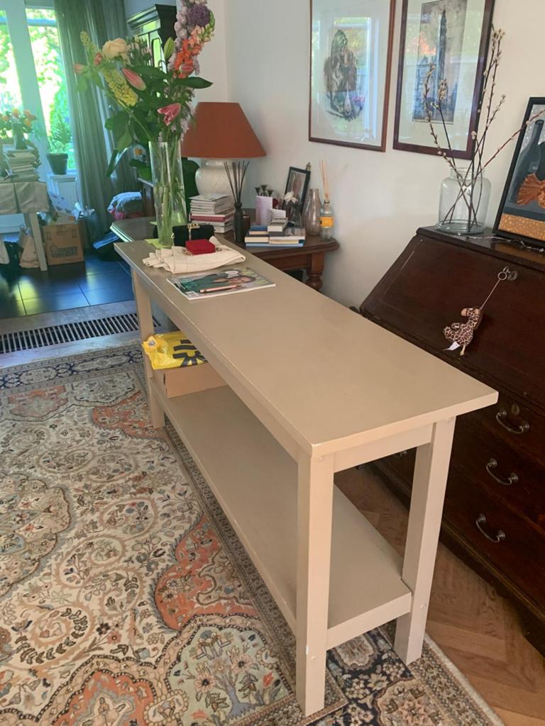 Sidetable hout, Ophalen, 100 tot 150 cm, Zo goed als nieuw, 25 tot 50 cm