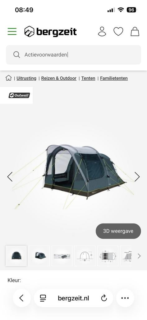 Outwell Sky Tent -4 persoons, Ophalen, Zo goed als nieuw, Tot en met 4