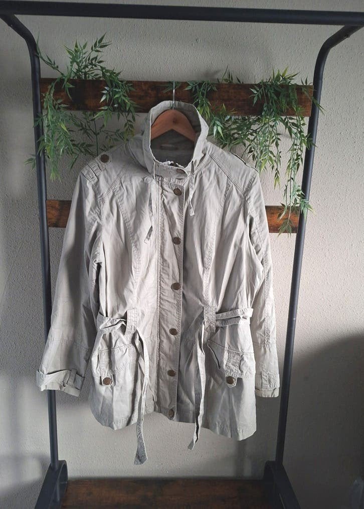 C&A Parka Jas licht beige L, Beige, Maat 42/44 (L), Ophalen of Verzenden, Zo goed als nieuw