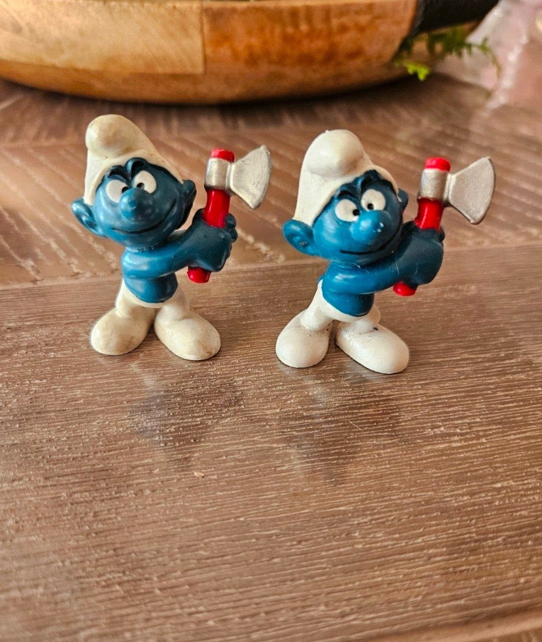 Vintage Smurfen met Bijl - Schleich (1976) - Per Stuk, Ophalen of Verzenden, Gebruikt, Poppetje, Figuurtje of Knuffel
