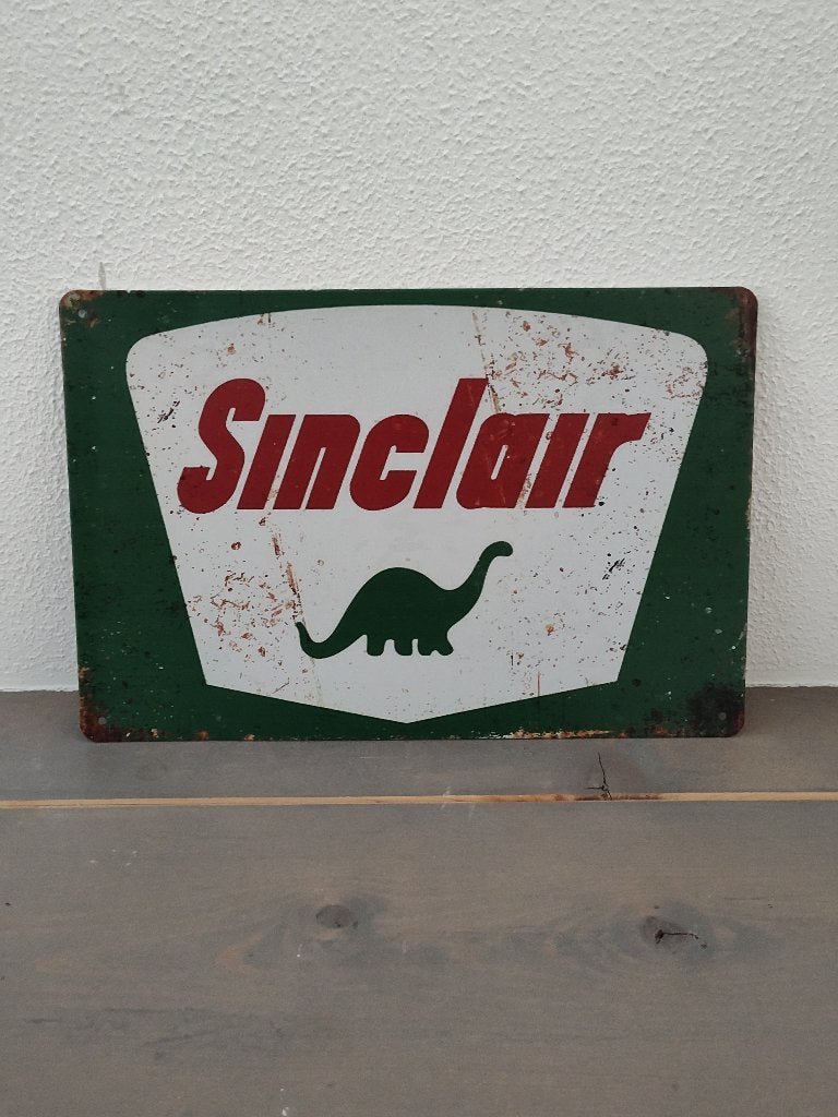 Metalen wandbord Sinclair – Vintage Petrol – 30x20cm – NIEUW, Metaal, 30 cm, Nieuw, Ophalen of Verzenden