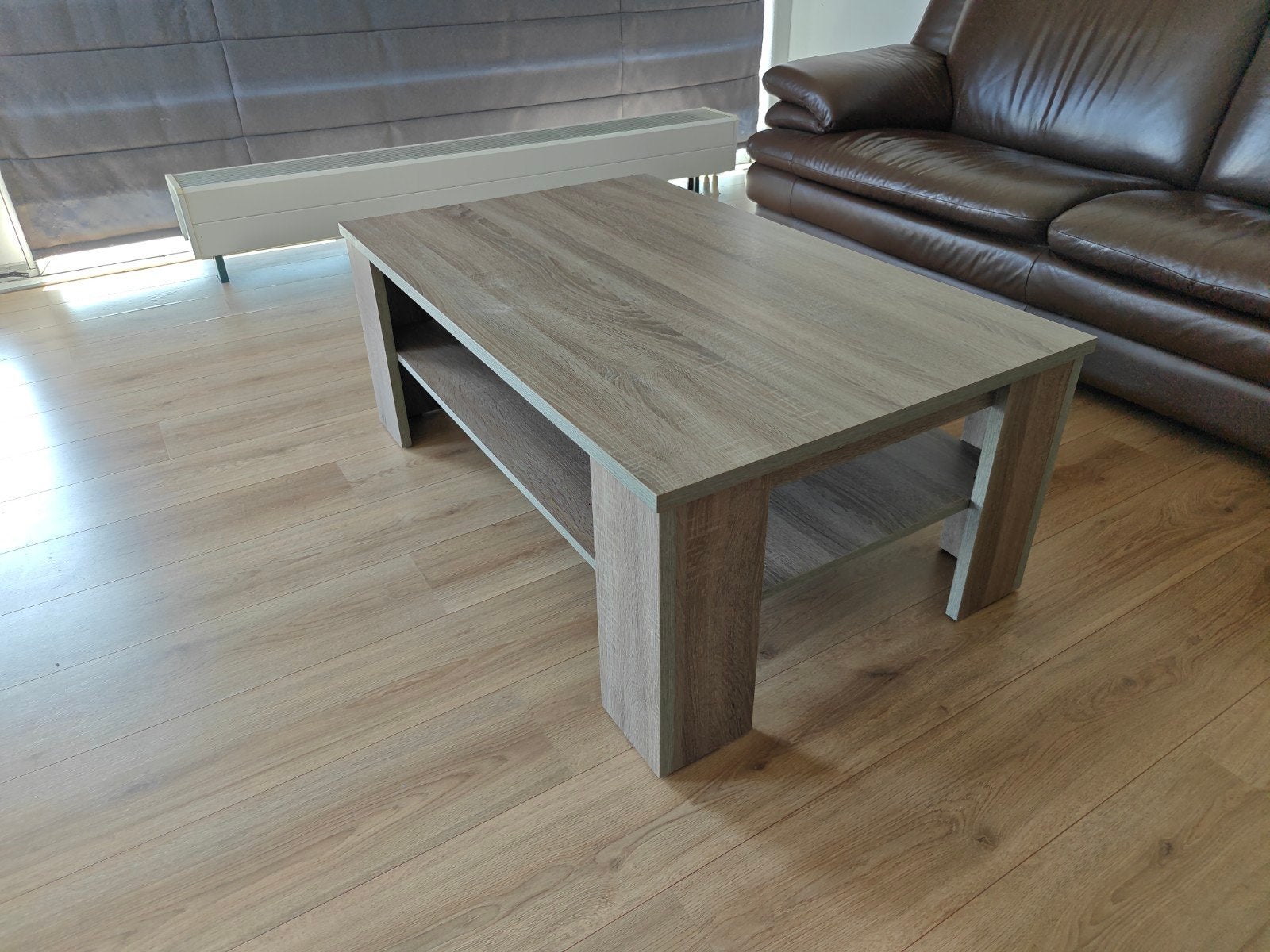 Salontafel met opbergruimte - Houtlook, Ophalen, 100 tot 150 cm, 50 tot 100 cm, Modern