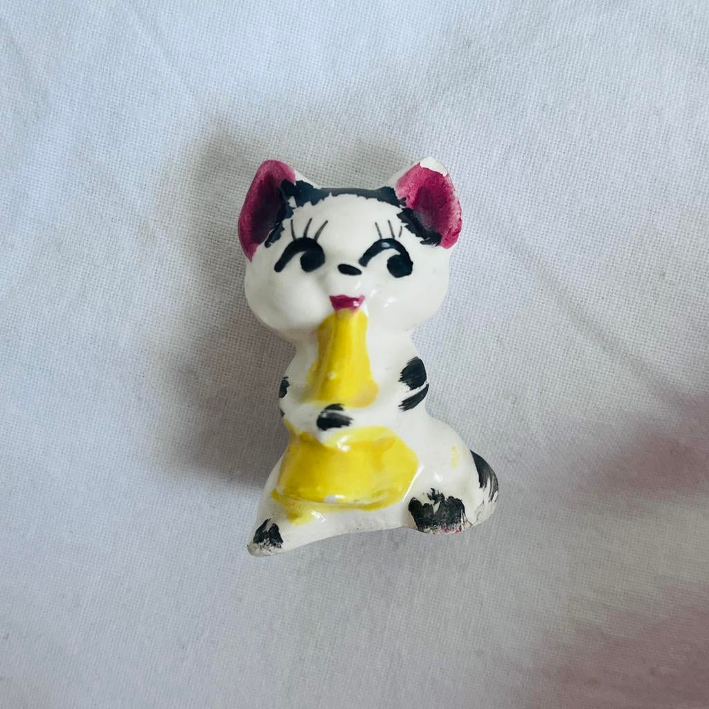 Schattig klein katten beeldje van porselein, Antiek en Kunst, Ophalen of Verzenden