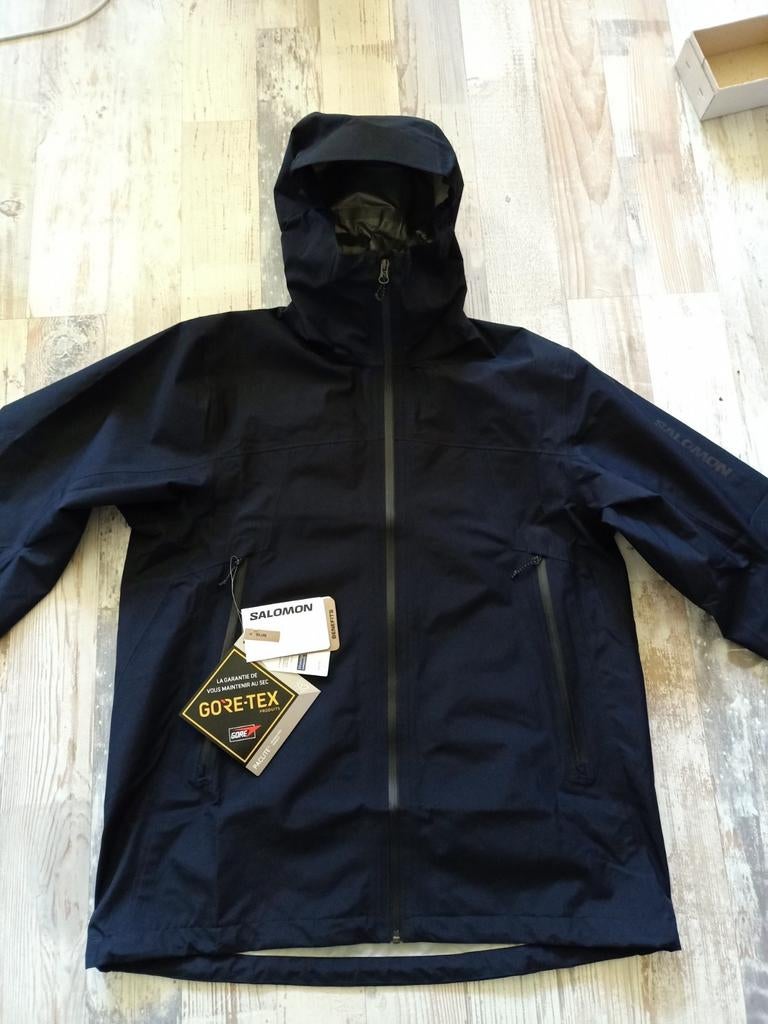 Salomon Outline Gore-Tex Paclite Regenjas Maat L Zwart, Ophalen of Verzenden, Nieuw