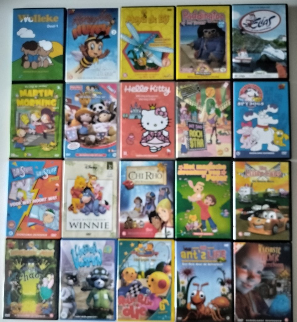 Kinder- en tekenfilm serie pakket (20 DVD), Animatie, Zo goed als nieuw, Alle leeftijden, Amerikaans