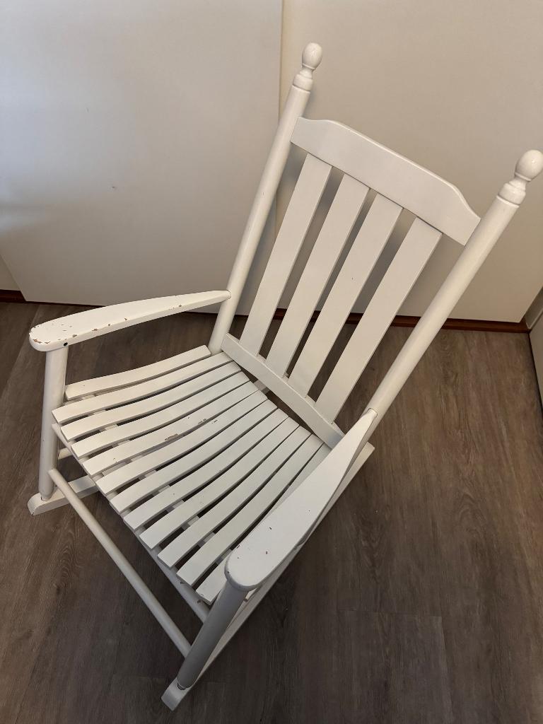 Schommelstoel, Huis en Inrichting, Ophalen, Gebruikt, Wit, Eén