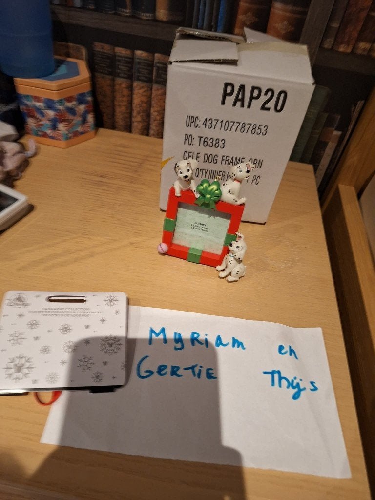 Disney 101 dalmatians dog frame ornament, Ophalen of Verzenden, Overige figuren, Zo goed als nieuw, Beeldje of Figuurtje
