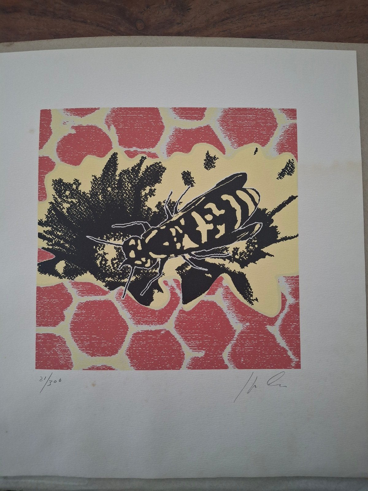 Zeefdruk 'De Wesp' door Jan van der Meulen (1956), Ophalen of Verzenden