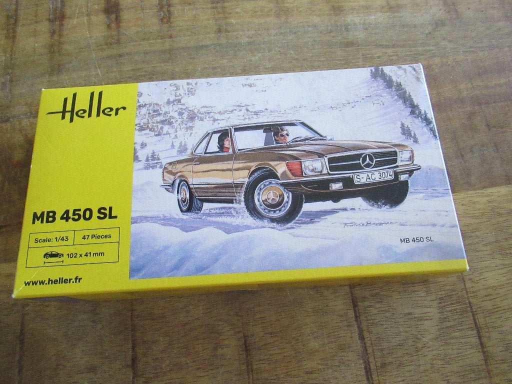 Nieuw Bouwdoos auto Heller Mercedes MB 450 SL. No. 80171, Hobby en Vrije tijd, Modelbouw | Auto's en Voertuigen, Auto, 1:32 tot 1:50