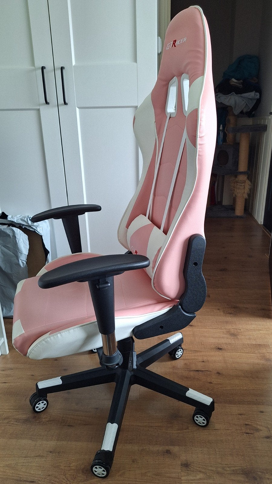 Roze GTRacer Gaming Bureaustoel - Zo goed als nieuw, Ophalen, Gaming bureaustoel, Zo goed als nieuw, Roze