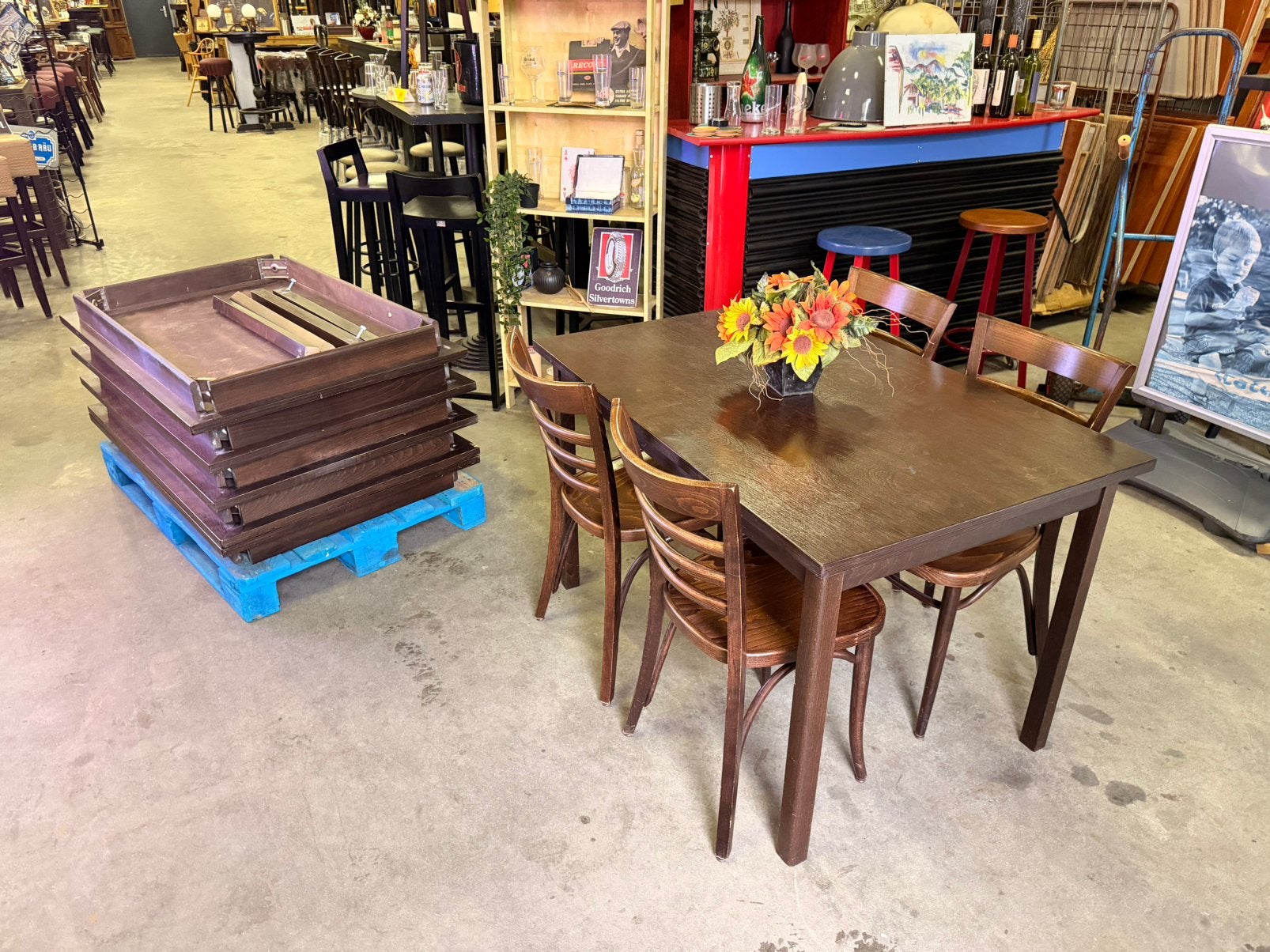 Eettafels 120x80 cafe bar kroeg bistro mancave kantine tafel, Gebruikt, 100 tot 150 cm, Vier personen, Rechthoekig