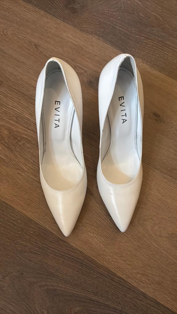 Evita Dames Hoge Hakken Maat 39 - Made in Italy, Kleding | Dames, Wit, Ophalen of Verzenden, Zo goed als nieuw, Schoenen met hoge hakken