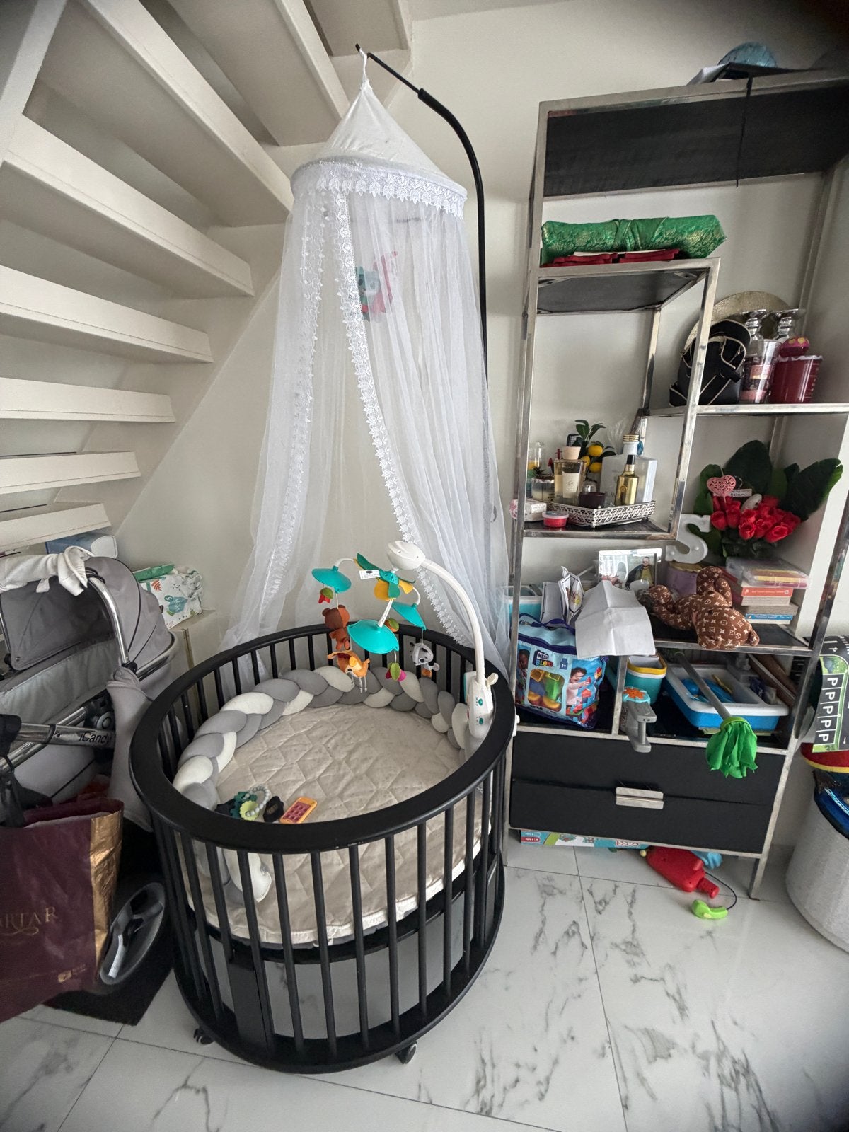 Bopita Box Rondo Mat Zwart - Zo goed als nieuw, Kinderen en Baby's, Ophalen of Verzenden, Gebruikt, Rond, In hoogte verstelbaar