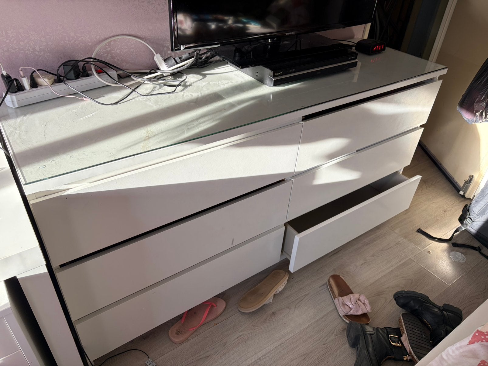 Ikea Malm ladekast 6 lades, Huis en Inrichting, Kasten | Ladekasten, Ophalen, Gebruikt, 5 laden of meer, 150 tot 200 cm