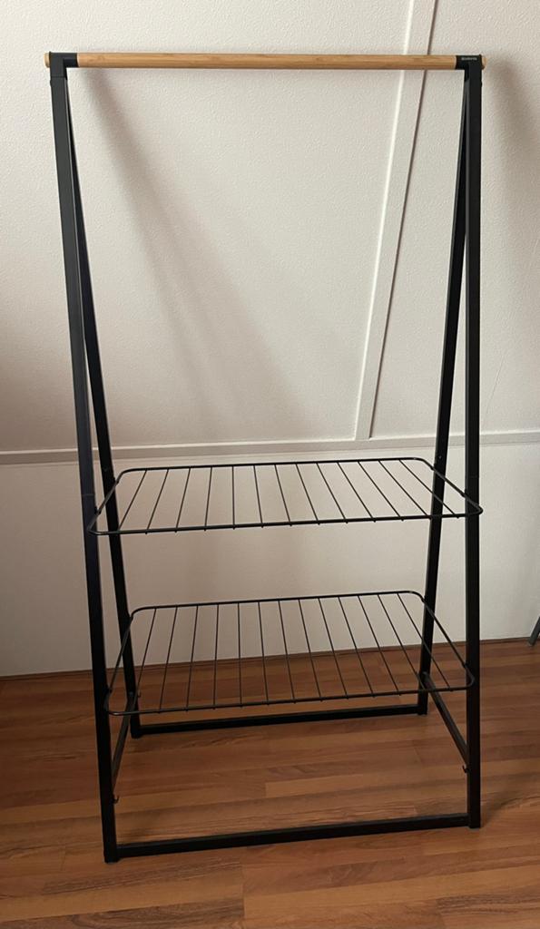 Brabantia Linn Kledingrek Zwart Groot met Bamboe Roede, Kleding | Dames, Kledingrekken, Ophalen, Zo goed als nieuw