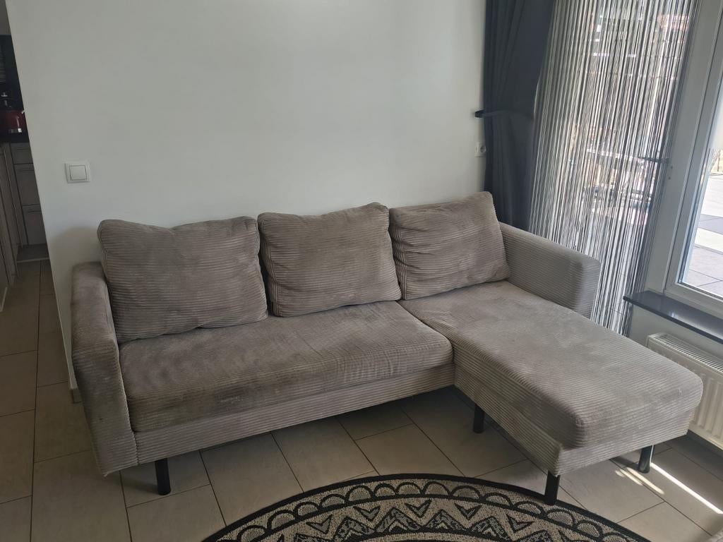 2,5 zits bank met chaise longue, Ophalen, Gebruikt