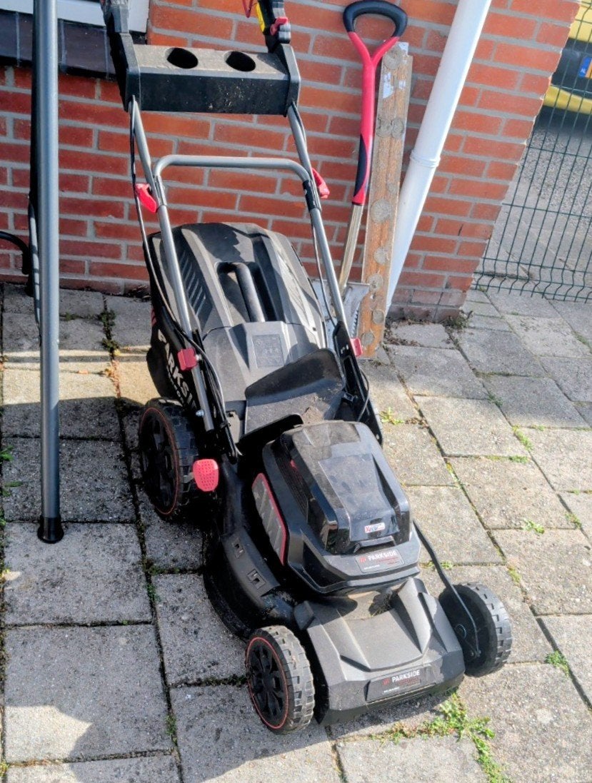 parkside performance 40v grasmaaier incl accu's, Tuin en Terras, Ophalen, Cirkelmaaier, Elektrische grasmaaier, Parkside Performance