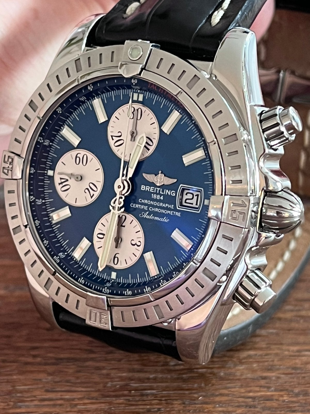 Breitling Chronomat Evolution in topstaat !, Ophalen, Zo goed als nieuw, Breitling