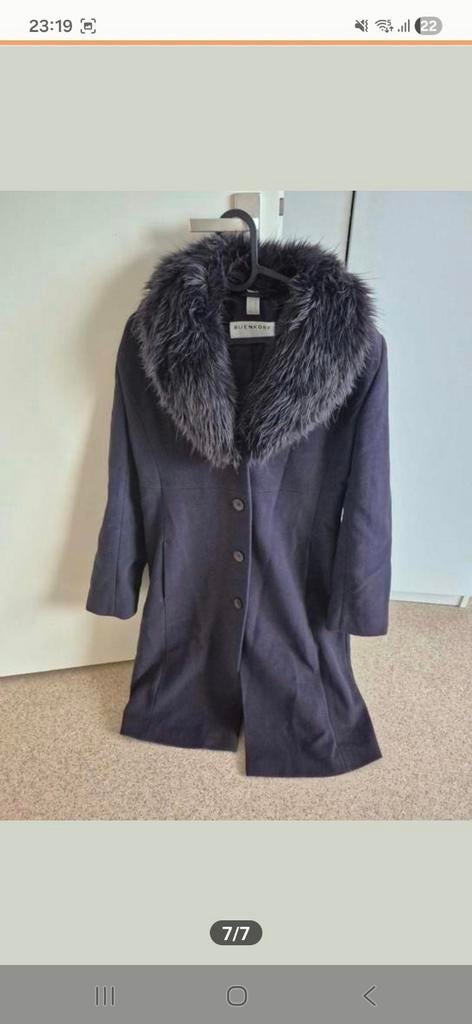 Bijenkorf Damesjas met Bontkraag - Maat 40, Kleding | Dames, Maat 38/40 (M), Blauw, Bijenkorf, Ophalen of Verzenden