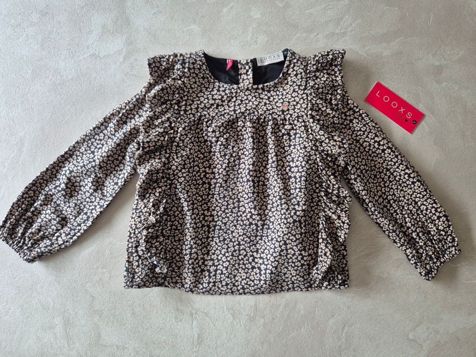 Looxs blouse longsleeve shirt bloemetjes mt 116, Kinderen en Baby's, Kinderkleding | Maat 116, Ophalen of Verzenden, Zo goed als nieuw
