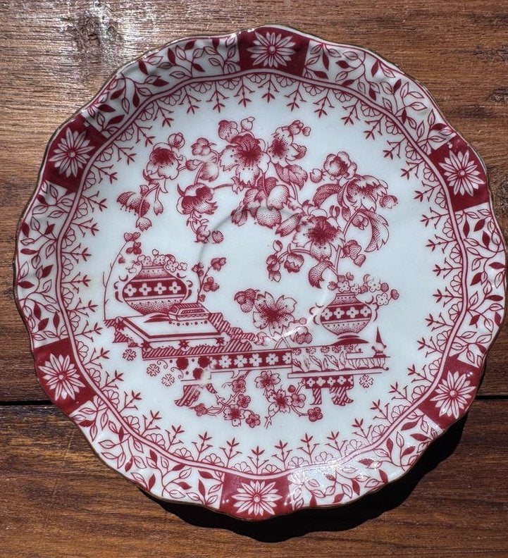 2x Vintage kop en schotel Seltmann Weiden – Theresia Rood, Ophalen of Verzenden