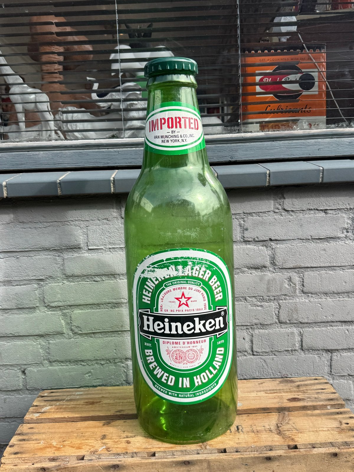 Grote decoratieve Heineken bierfles - Leeg, Gebruikt, ., Ophalen of Verzenden, .