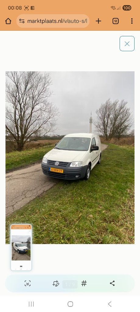 Volkswagen Caddy 2.0 SDI 51KW Bestel Baseline 2009, Auto's, Voorwielaandrijving, Cruise Control, 4 cilinders, Volkswagen