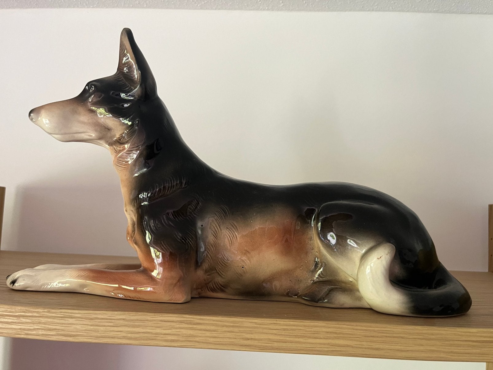 Vintage Dobermann of herder?  beeld - Keramiek, Ophalen of Verzenden, Gebruikt, Dier