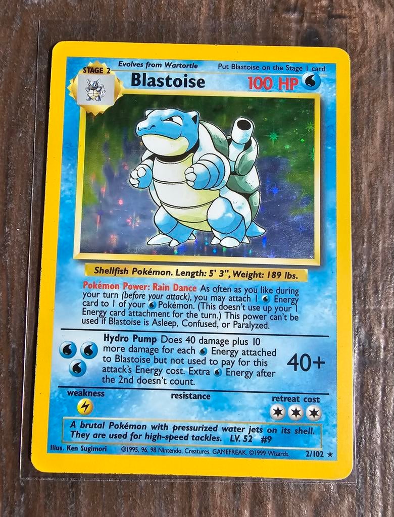 Zeer nette Blastoise 2/102 Base Set💧, Hobby en Vrije tijd, Verzamelkaartspellen | Pokémon, Ophalen of Verzenden, Nieuw, Losse kaart