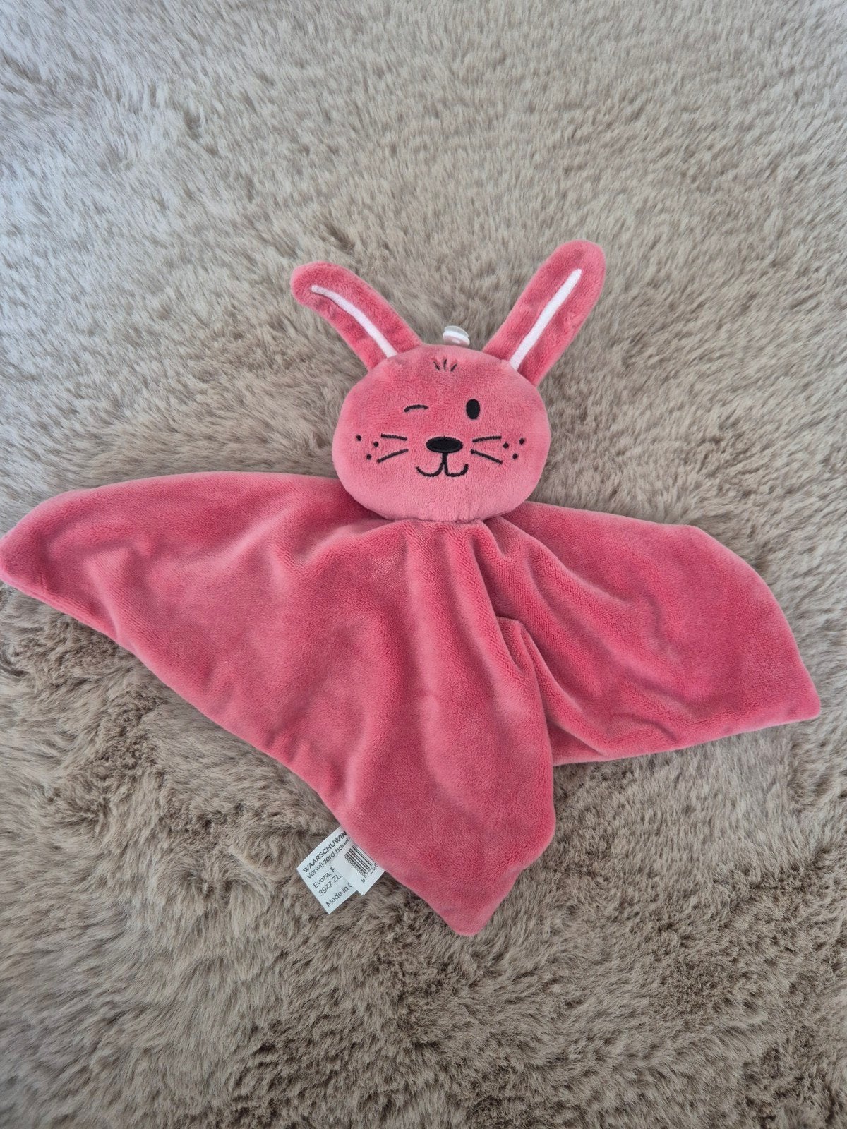 Evora knuffel konijn, Kinderen en Baby's, Speelgoed | Knuffels en Pluche, Ophalen of Verzenden, Nieuw, Roze, Konijn
