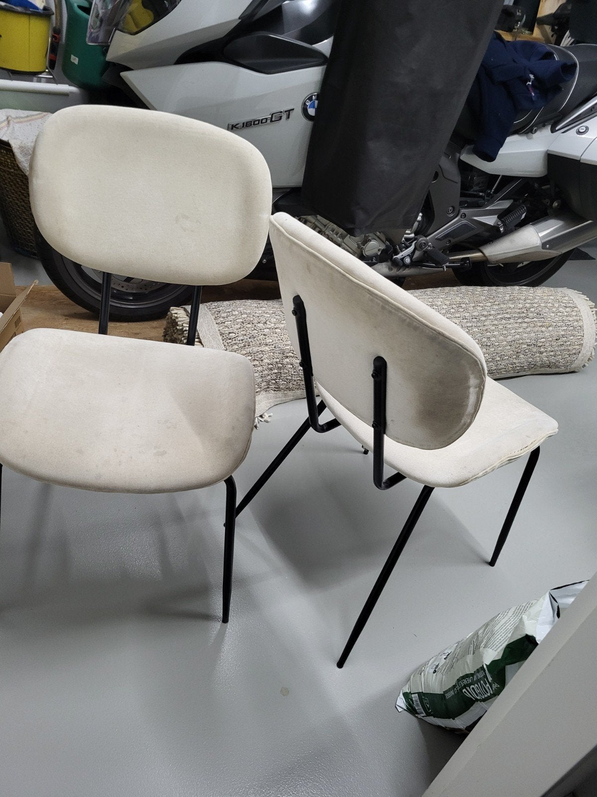 2 eetkamer stoelen, Huis en Inrichting, Ophalen, Gebruikt, Metaal, Twee
