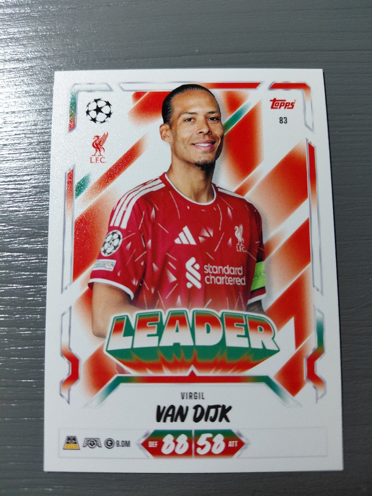 virgil van dijk (liverpool) leader topps match attax 2027, Ophalen of Verzenden, Nieuw, Buitenlandse clubs, Spelerskaart