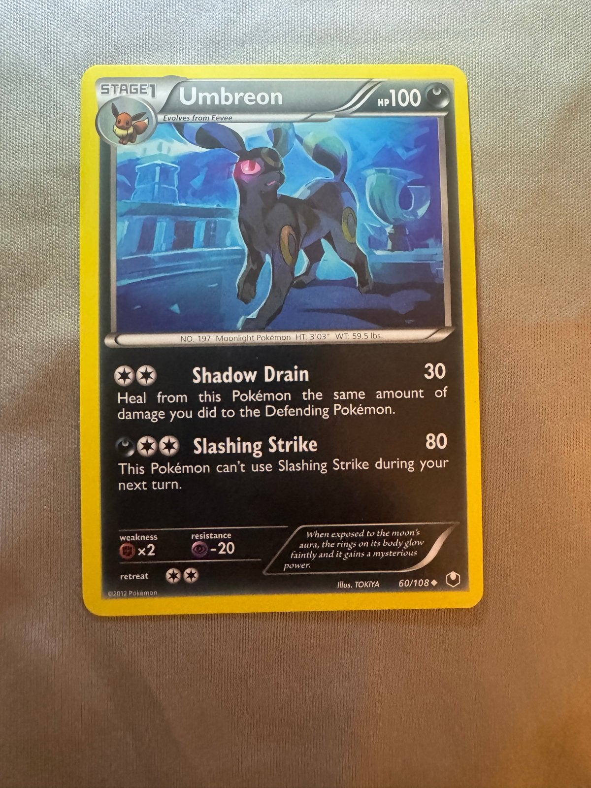 Umbreon 60/108 (2012), Ophalen of Verzenden, Zo goed als nieuw, Losse kaart