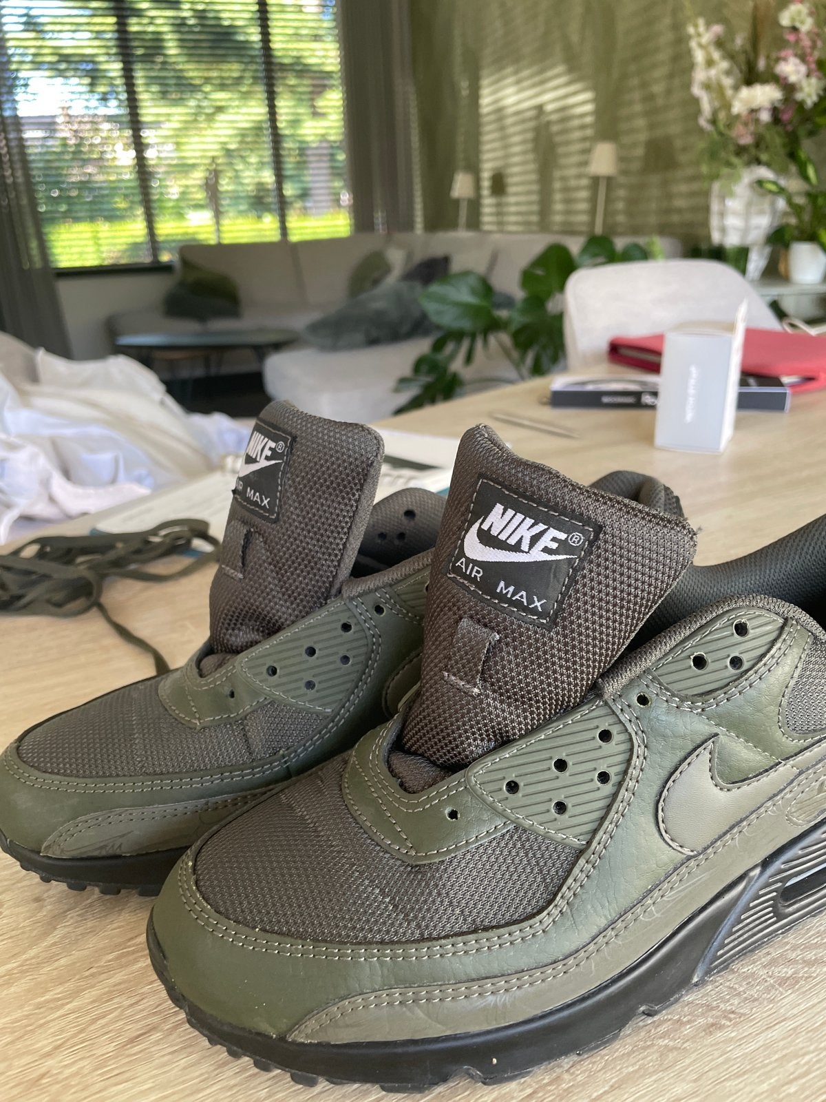 Nike Air Max 90 sneakers - Maat 44 - Groen, Ophalen of Verzenden, Gedragen, Overige kleuren, Sneakers of Gympen
