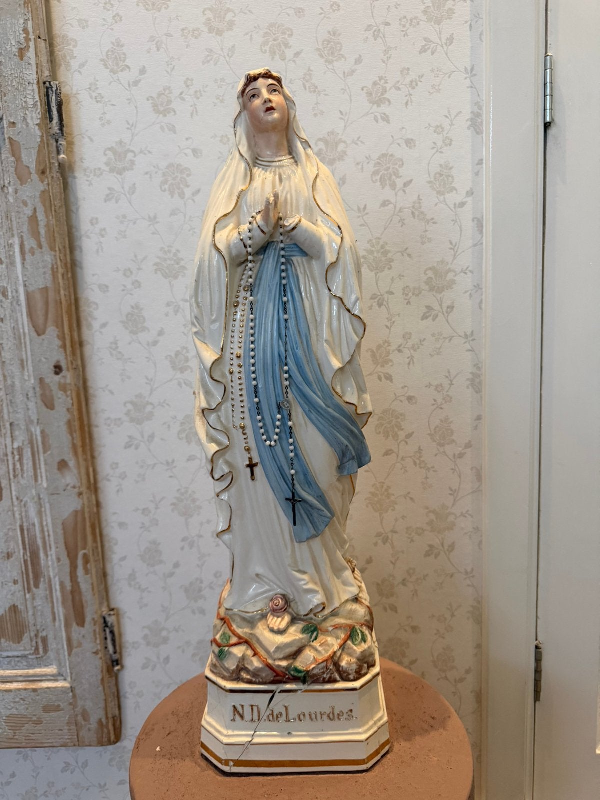 Groot oud maria beeld n.d. De lourdes, Antiek en Kunst, Ophalen of Verzenden