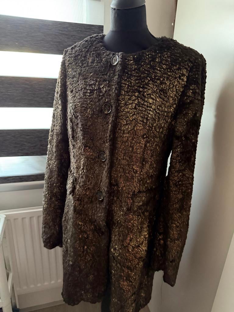 Elegante goudkleurige jas Claudia Strater maat 38, Kleding | Dames, Jassen | Winter, Ophalen of Verzenden, Gedragen, Maat 38/40 (M)