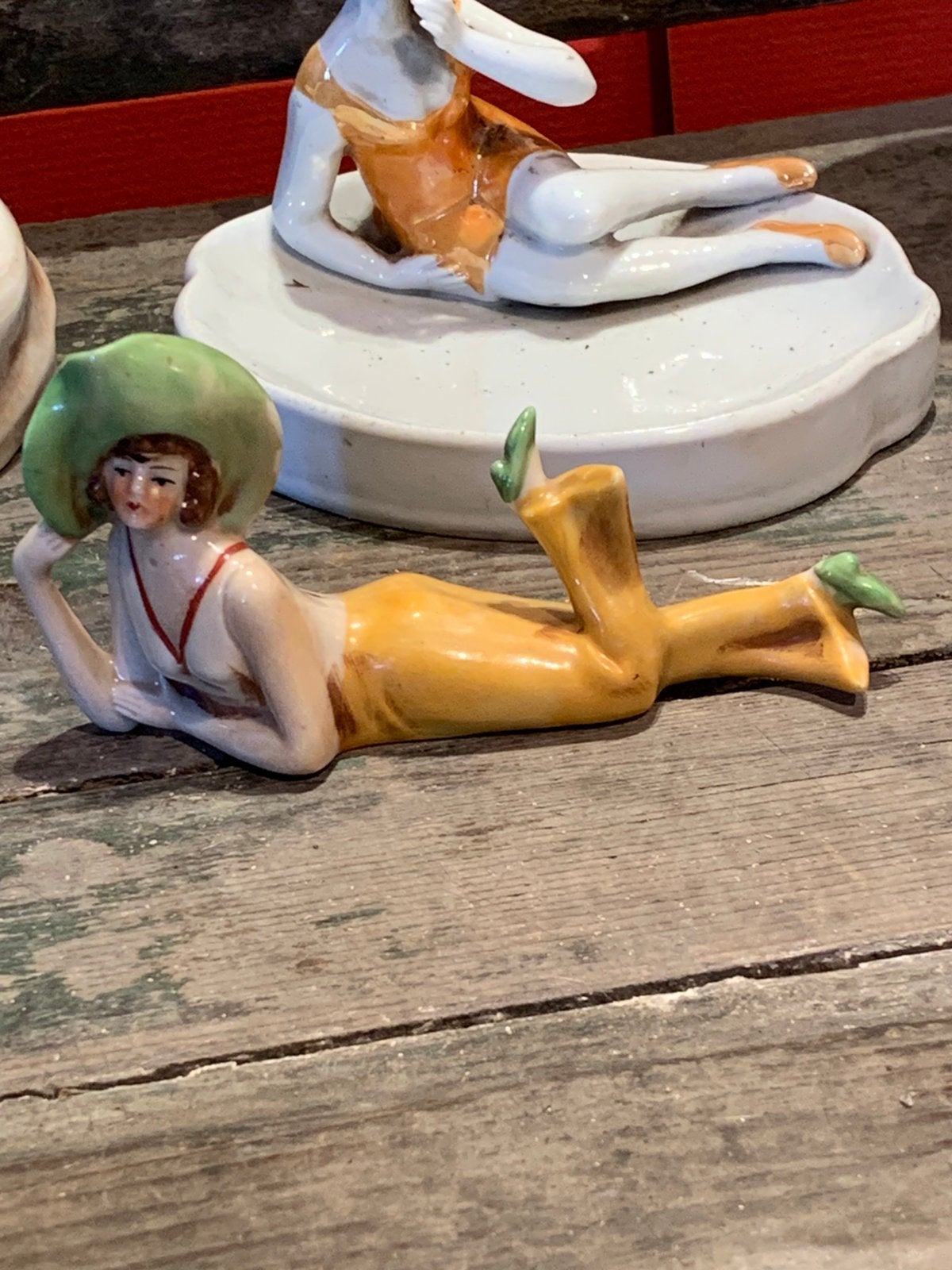 Originele bathing beauty. Flapper half doll, Ophalen of Verzenden
