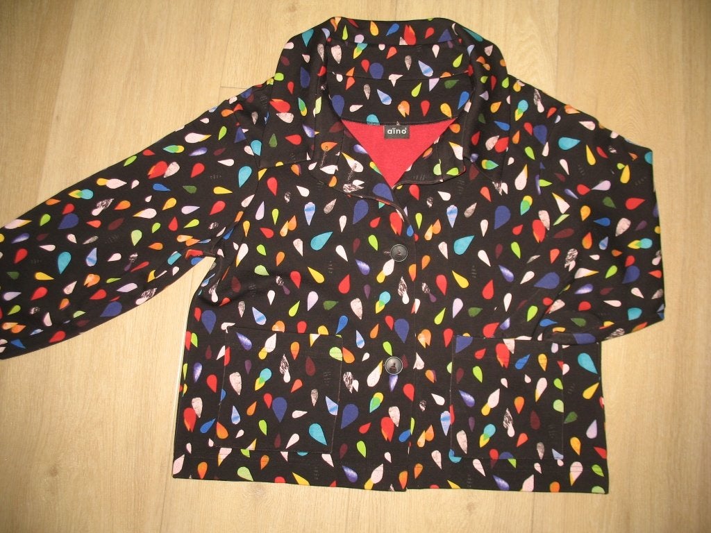Aïno Oversized Jasje Zwart /Multi Colours Drops Mt. S, Kleding | Dames, Aino, Ophalen of Verzenden, Zo goed als nieuw