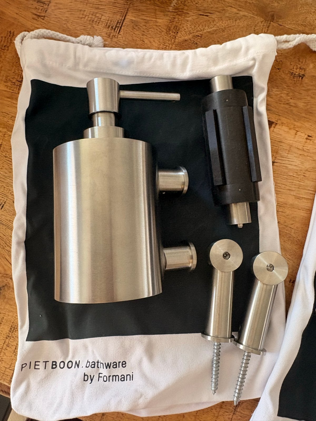 Piet Boon by Formani Badkamer Accessoires Set, Overige merken, Zo goed als nieuw, Zilver, Zeepdispenser/zeepbakje