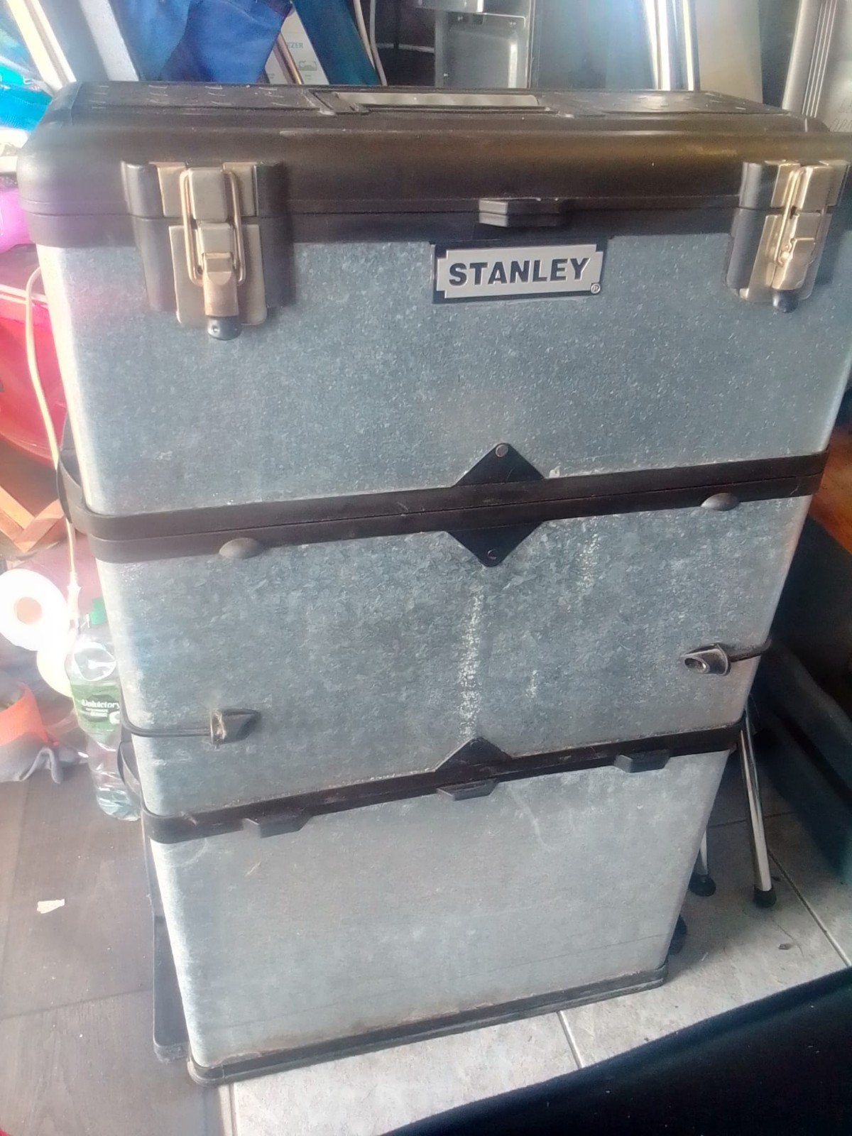 Stanley gereedschapskoffer met diverse inhoud, Ophalen of Verzenden, Gebruikt, Gereedschapsopslag, Stanley