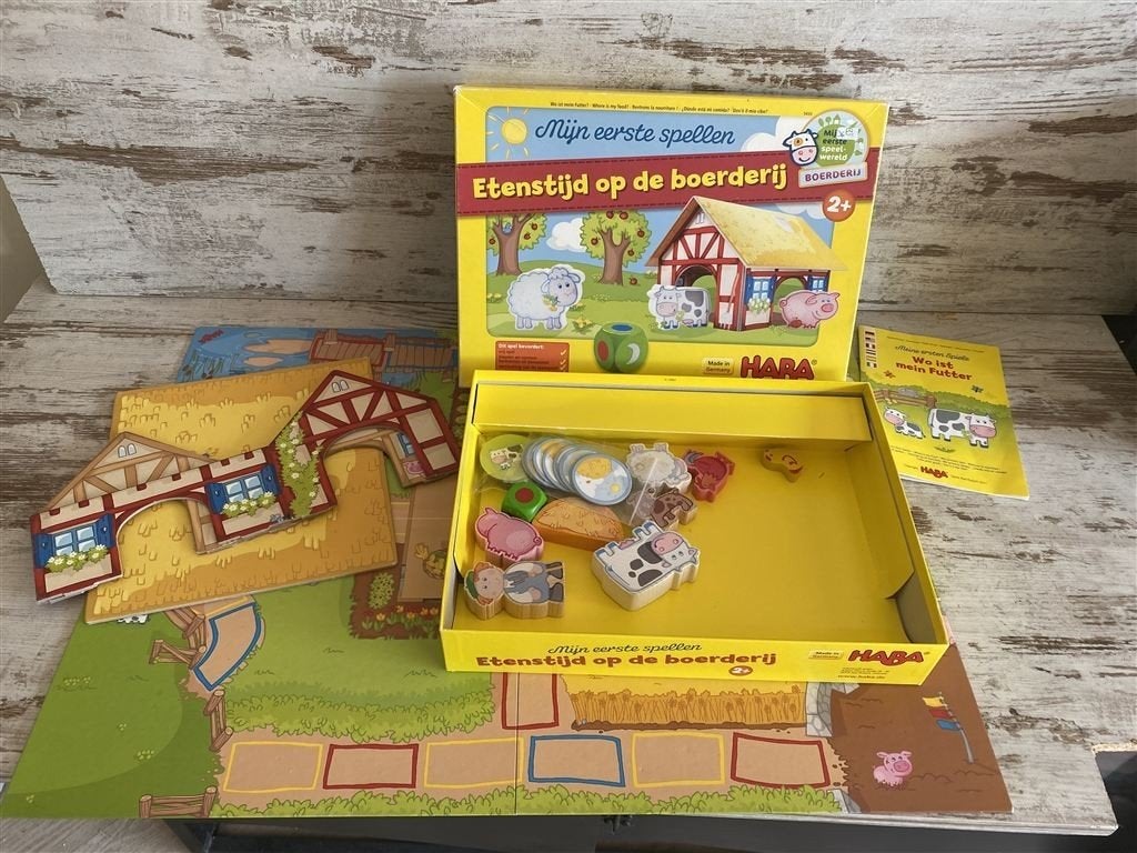 mijn eerste spellen etenstijd op de boederij HABA [s897], Hobby en Vrije tijd, Gezelschapsspellen | Bordspellen, Verzenden, Zo goed als nieuw