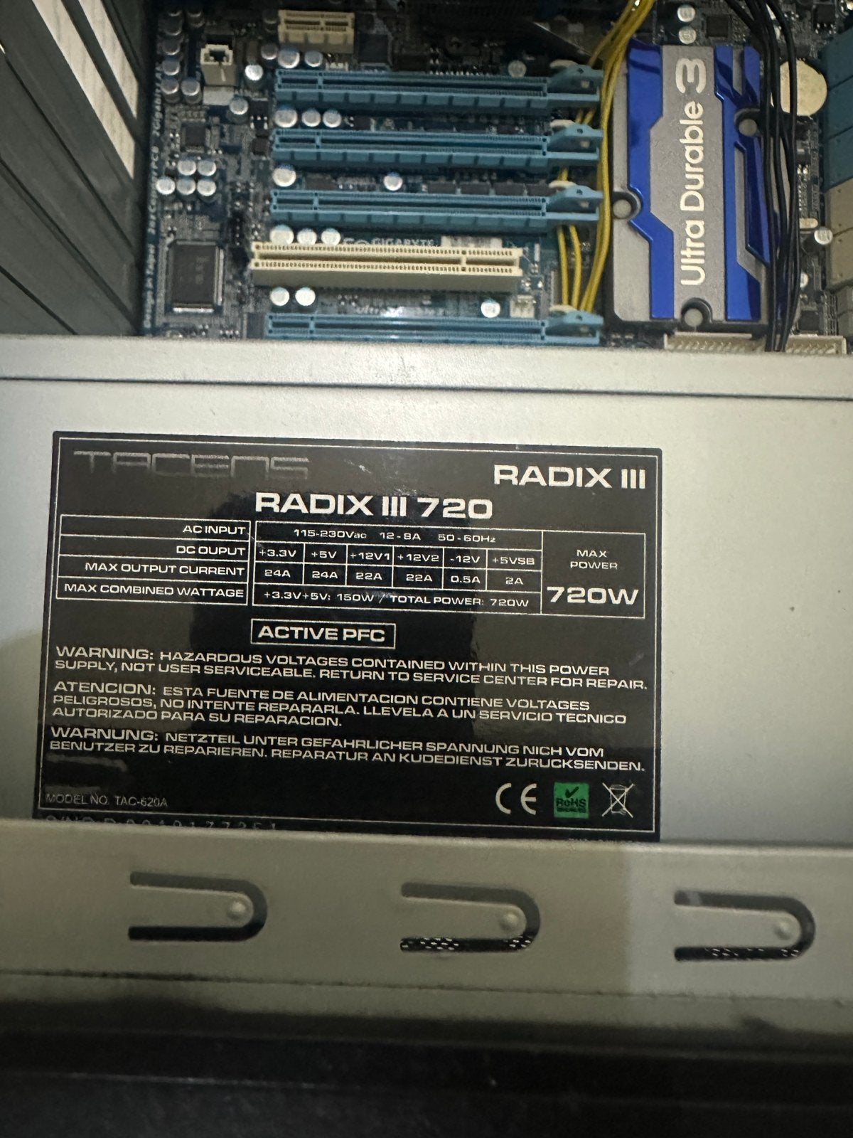Tacens Radix III 720W Voeding, Ophalen of Verzenden, Gebruikt