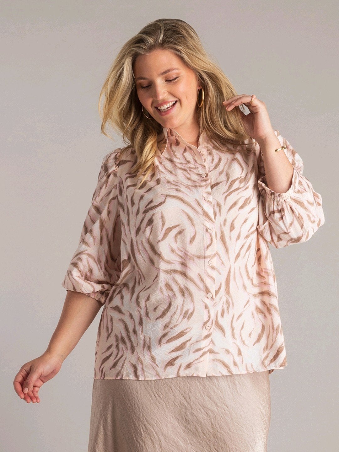 Ecru/roze blouse Vajenna van Yest Curve Maat 54/56, Blouse of Tuniek, Yest Curve, Nieuw, Ophalen of Verzenden