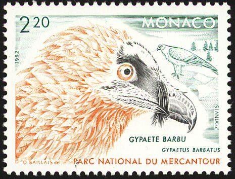 MONACO 1 - Dieren: vogels (lammergier), Ophalen of Verzenden, Postfris, Dier of Natuur