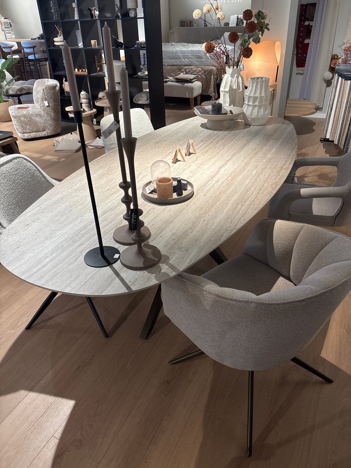 HPL Eettafel 240x110 met Brown Anodic Poot, Huis en Inrichting, Ophalen, Overige materialen, Gebruikt, 100 tot 150 cm