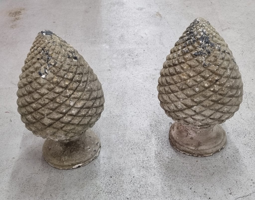 Decoratieve Dennenappel Beelden - Set van 2, Ophalen, Gebruikt, Beton, Abstract beeld