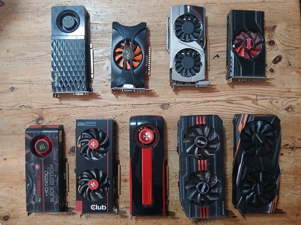 Diverse Collectie Grafische kaarten - 9 Videokaarten totaal, Computers en Software, Videokaarten, Gebruikt, AMD, Verzenden, HDMI