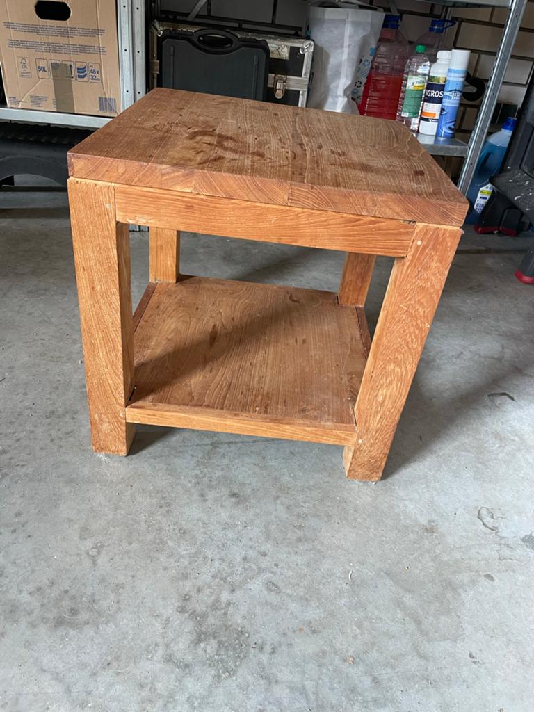 Houten bijzettafel 50x50x50 cm - Opknapper, Minder dan 55 cm, Gebruikt, Vierkant, Hout
