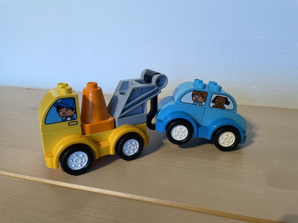 LEGO Duplo Mijn eerste sleepwagen – Set 10883 – Compleet, Overige thema's, Inclusief instructies, Ophalen of Verzenden, Zo goed als nieuw