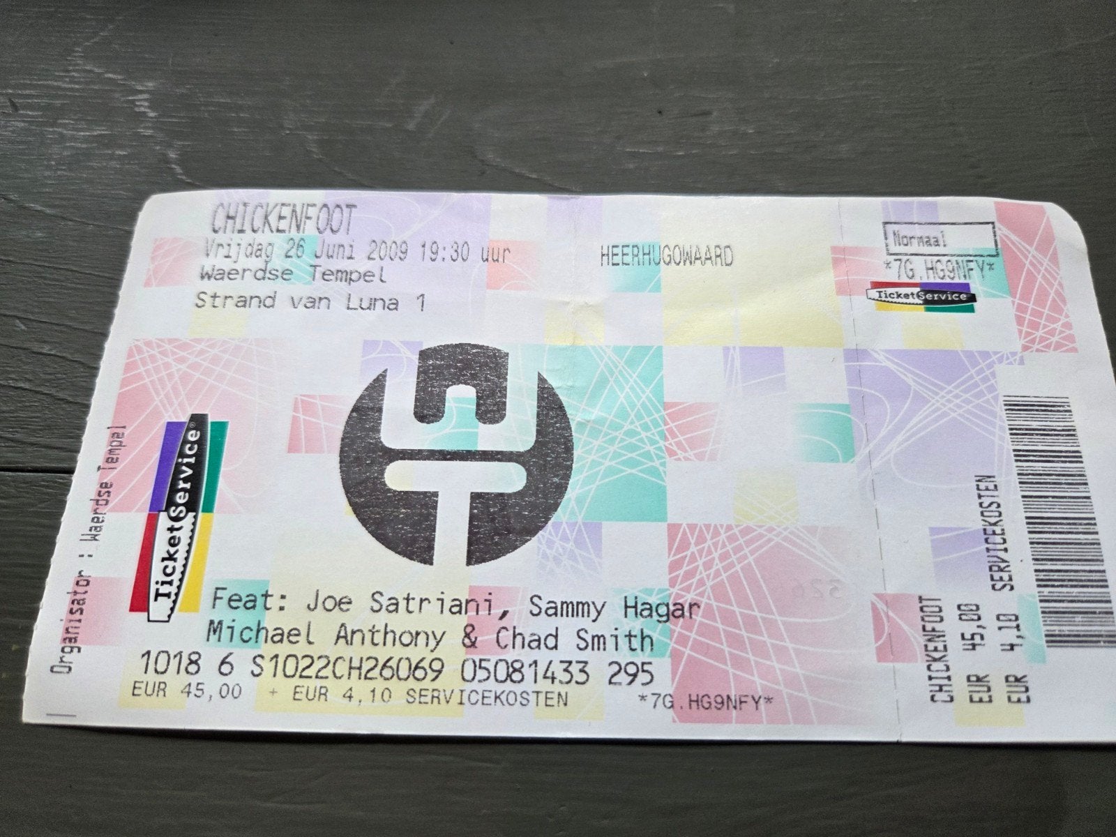 Chickenfoot concertticket Waerdse Tempel Heerhugowaard, Ophalen of Verzenden, Zo goed als nieuw, Overige typen